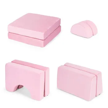 Fotel modułowy dla dzieci DIY 8 miękkich poduch składany - rożowy ECOTOYS-1272465