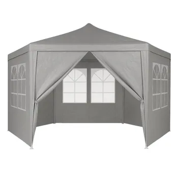 Namiot pawilon ogrodowy handlowy 2x2x2 m z oknami szary MultiGarden-1275244