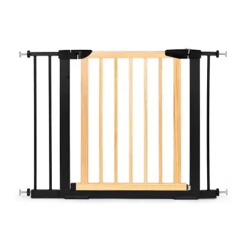 Bramka barierka zabezpieczająca 74-100 cm na schody i drzwi metal drewno dodatkowe panele-1273723