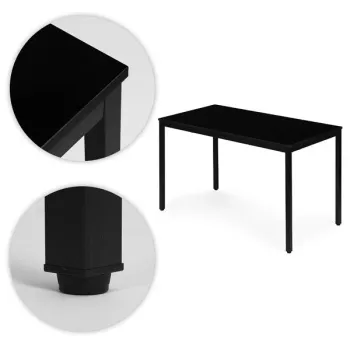 Stół do kuchni jadalni dla 4-5 osób biurko komputerowe 120x60 cm czarny ModernHome-1276586