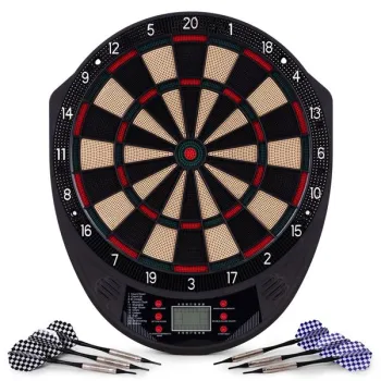Elektroniczna tarcza do darta gry w rzutki lotki tablica LCD 41 cm 26 gier zestaw 6 rzutek