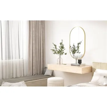 Duże lustro owalne ścienne 100x50 cm złota rama-1276297