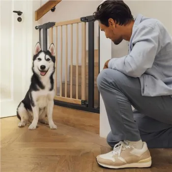 Bramka barierka zabezpieczająca 74-80 cm na schody i drzwi metal drewno ECOTOYS-1273737