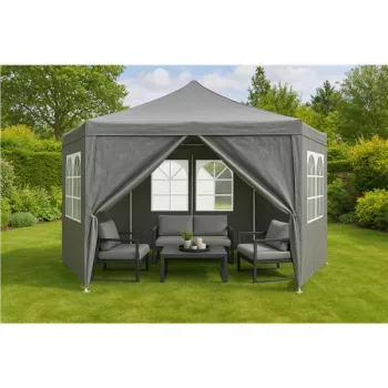 Namiot pawilon ogrodowy handlowy 2x2x2 m z oknami szary MultiGarden-1275249