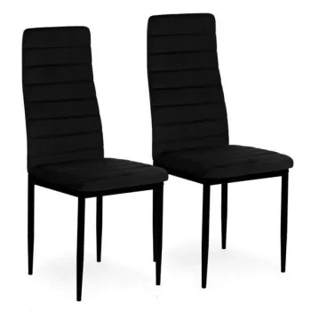 Krzesła z wyprofilowanym oparciem- VELVET CZARNE - 4 sztuki-1274600