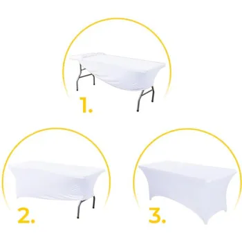 Obrus uniwersalny pokrowiec na stół cateringowy 240 cm 8FT biały elastyczny MultiGarden-1275255