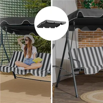 Daszek do huśtawki 200x120 cm wodoodporne poszycie szary MultiGarden-1272350