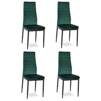 Krzesła z wyprofilowanym oparciem- VELVET ZIELONY - 4 sztuki-1274617
