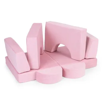 Fotel modułowy dla dzieci DIY 8 miękkich poduch składany - rożowy ECOTOYS-1272461