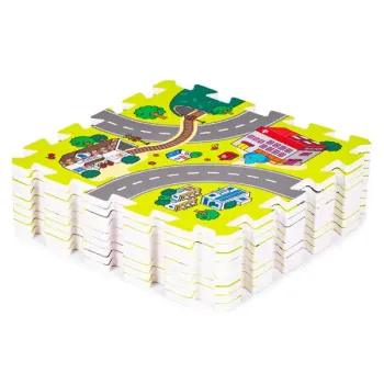 Mata piankowa dla dzieci miasto 9 elementów 90,5x90,5 cm IPLAY-1271997