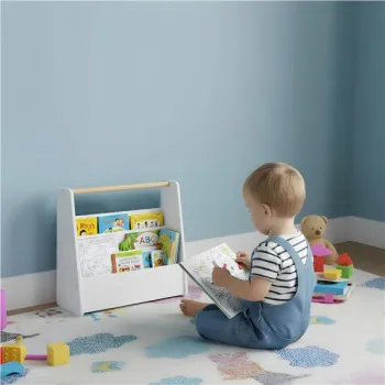 Biblioteczka dziecięca Montessori regał na książki organizer 2 poziomy biały ECOTOYS-1276930