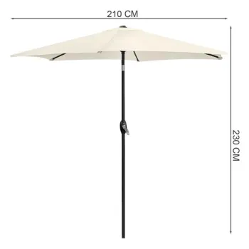 Składany parasol ogrodowy balkonowy regulowany 210 cm beżowy-1274381