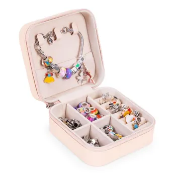 Zestaw do robienia bransoletek naszyjników charmsy koraliki 66 elementów + organizer i torba-1276009