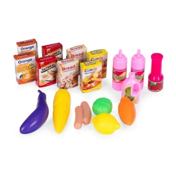 Wózek na zakupy sklepowy do supermarketu kuchni 18 akcesoriów szary-1273036