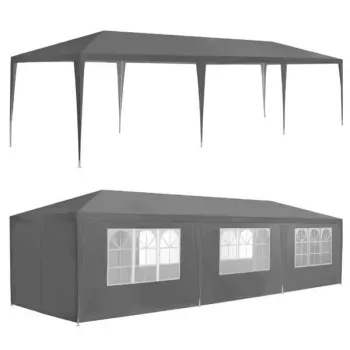 Namiot pawilon ogrodowy handlowy 3x9 m 8 ścianek szary MultiGarden-1274013