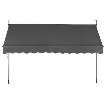 Markiza przeciwsłoneczna balkonowa 300x120 cm regulacja wysokości wodoodporna korbka ręczna szara MultiGarden-1274487