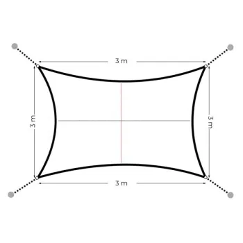 Kwadratowy żagiel przeciwsłoneczny 3x3 m daszek wodoodporny beżowy MultiGarden-1271695