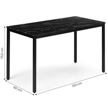 Stół do kuchni jadalni dla 4-5 osób biurko komputerowe 120x60 cm czarny marmur ModernHome-1276628