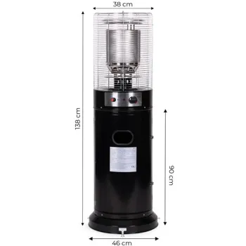 Ogrzewacz gazowy grzejnik 11 kW szklany na ogród patio reduktor wąż pokrowiec MultiGarden-1275470
