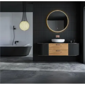 Lustro łazienkowe LED okrągłe ścienne 80 cm 3 barwy włącznik dotykowy ModernHome-1276791