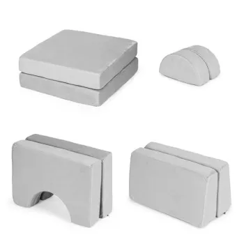 Fotel modułowy dla dzieci DIY 8 miękkich poduch składany - szary ECOTOYS-1272475