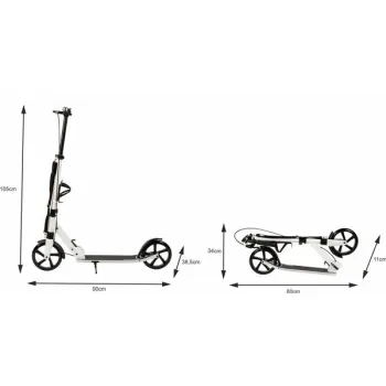 Hulajnoga miejska dla dzieci i młodzieży składana regulacja wysokości 95-105 cm koła 200 mm uchwyt na bidon-1275890