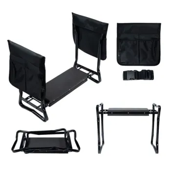 Klęcznik stołek składany do pracy w ogrodzie pas narzędziowy 2 przyborniki