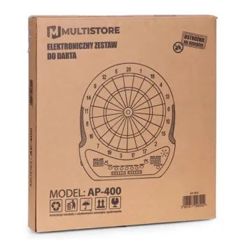 Elektroniczna tarcza do darta gry w rzutki lotki tablica LCD 48 cm 27 gier zestaw 12 rzutek-1277274