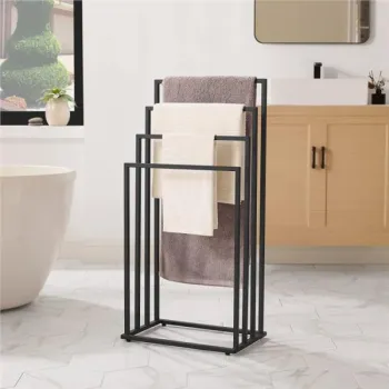 Stojak na ręczniki 4 szczeble - czarny-1275802