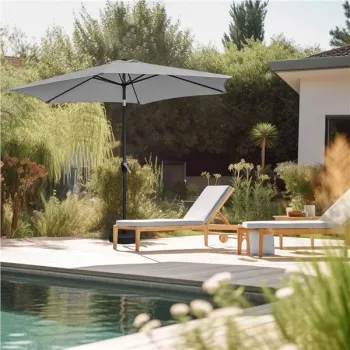 Składany parasol ogrodowy balkonowy regulowany 210 cm szary-1274390