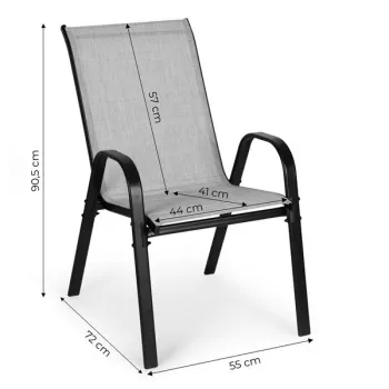 Zestaw komplet 2 krzeseł ogrodowych na taras balkon jasny szary MultiGarden-1274640