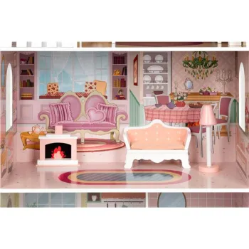 Duży domek dla lalek z kompletem mebelków ECOTOYS-1270982