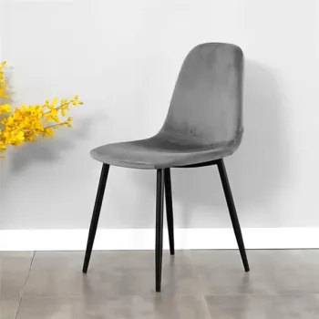 Komplet 4 krzeseł welurowych krzesło do jadalni i salonu szare ModernHome-1271114