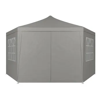 Namiot pawilon ogrodowy handlowy 2x2x2 m z oknami szary MultiGarden-1275245
