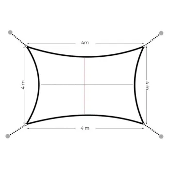 Kwadratowy żagiel przeciwsłoneczny 4x4 m daszek wodoodporny szary MultiGarden-1271717