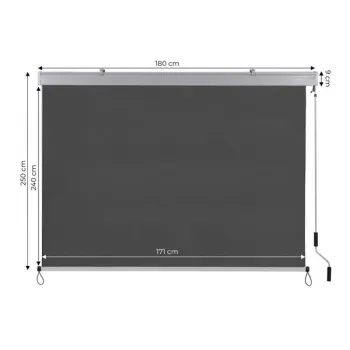 Roleta markiza pionowa zwijana na korbkę balkon taras altana antracyt MultiGarden-1274515