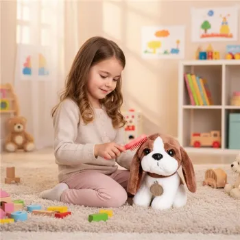 Pluszowy piesek w torebce beagle maskotka dla dziecka + szczotka do pielęgnacji-1277011