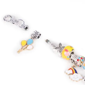 Zestaw do robienia bransoletek naszyjników charmsy koraliki 66 elementów + organizer i torba-1276006