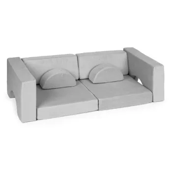 Fotel modułowy dla dzieci DIY 8 miękkich poduch składany - szary ECOTOYS-1272473