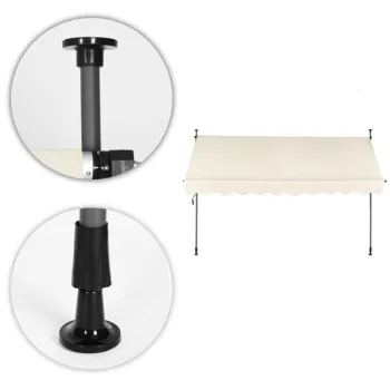 Markiza przeciwsłoneczna balkonowa 300x120 cm regulacja wysokości wodoodporna korbka ręczna beżowa MultiGarden-12745