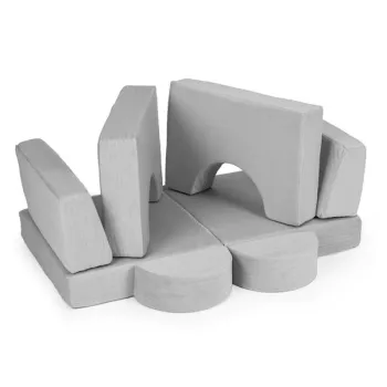 Fotel modułowy dla dzieci DIY 8 miękkich poduch składany - szary ECOTOYS-1272471