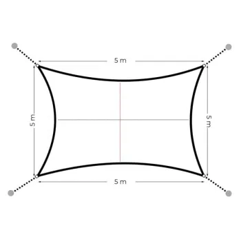 Kwadratowy żagiel przeciwsłoneczny 5x5 m daszek wodoodporny szary MultiGarden-1271731