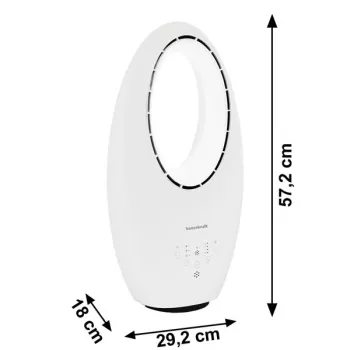 Nowoczesny wentylator stojący bezłopatkowy podłogowy 60W 3 tryby pracy pilot timer podświetlenie LED-1275206