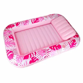 Materac dmuchany do pływania, leżak do opalania z poduszką 175cm różowy-1279964
