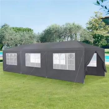 Namiot pawilon ogrodowy handlowy 3x9 m 8 ścianek szary MultiGarden-1274014