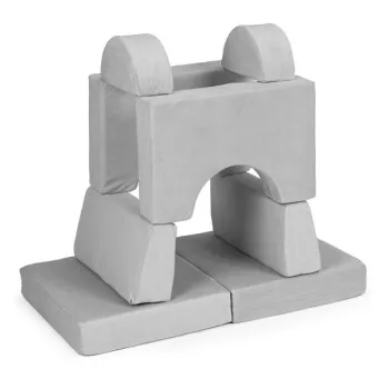 Fotel modułowy dla dzieci DIY 8 miękkich poduch składany - szary ECOTOYS-1272472