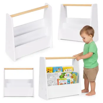 Biblioteczka dziecięca Montessori regał na książki organizer 2 poziomy biały ECOTOYS