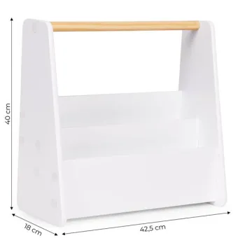 Biblioteczka dziecięca Montessori regał na książki organizer 2 poziomy biały ECOTOYS-1276938