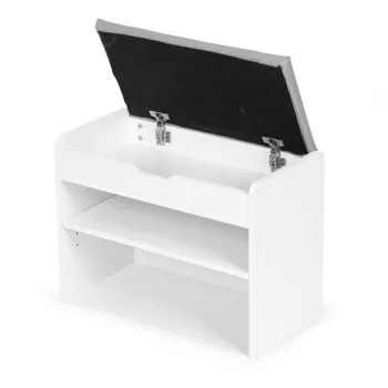 Szafka na buty z otwieranym siedziskiem 2 półki biała ModernHome-1271417
