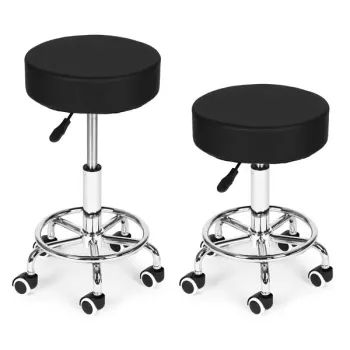 Stołek obrotowy taboret kosmetyczny medyczny fotel regulowany czarny ModernHome-1275652